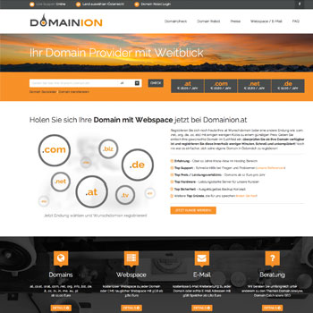 Website bzw Homepage Baukasten von Domainion